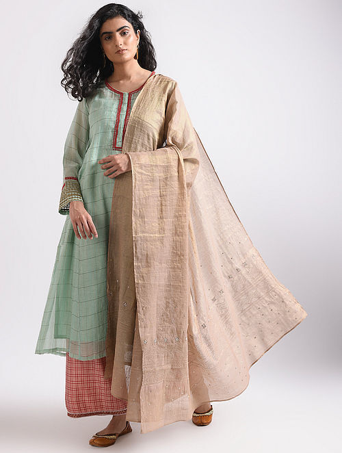 Buy Beige Tissue Dupatta with Sequins Work Online at Jaypore.com