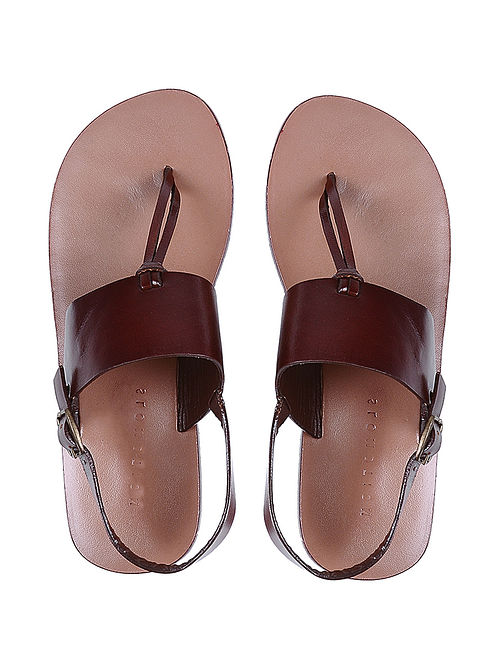 Buy Brown Hand-crafted Leather Flats for Women Online at Jaypore.com