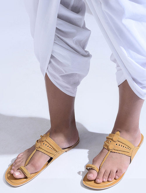 Mustard Handcrafted Leather Flats