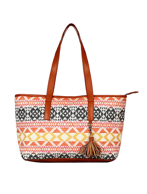 Buy Multicolored Handcrafted Cotton Jacquard Tote Bag Online at Jaypore.com
