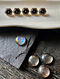 Polki Diamond Silver Kurta Button with Black Onyx (Set of 5)