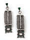  Tribal Silver Kundan Earrings with Emerald