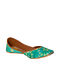 Turquoise Handcrafted Suede Leather Juttis