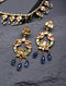 Gold And Diamond Polki Earrings With Beryl And Kynite