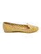 Yellow Handwoven Genuine Leather Shoes