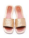 Gold Handwoven Genuine Leather Flats