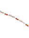 Labradorite Carnelian Sterling Silver Ankletwith Cultured Freshwater Pearl  