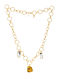Black Yellow Gold Tone Handcrafted Necklace With Swarovski