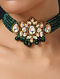 Green Gold Tone Kundan Choker Necklace