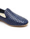 Blue Handwoven Genuine Leather Shoes