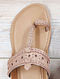 Rose Gold Handcrafted Leather Kolhapuri Flats