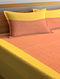 Orange Woven Design Cotton King Size Bed Cover Set