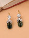 Gold Emerald Earrings With Diamonds