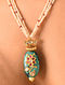 Gold Polki Turquoise Necklace With Ruby And Natural Pearls