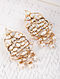Gold Tone Cystal Kundan Earrings with Pearls