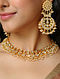 Gold Tone Kundan Necklace with Earrings