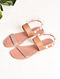 Pink Rose Gold Handcrafted Faux Leather Sandals