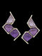 Purple Gold Earrings with Diamond and Amethyst