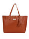 Tan Handcrafted Faux Leather Tote Bag