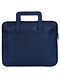 Blue White Handcrafted Printed Faux Leather Laptop Bag