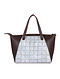 White Handcrafted Canvas Cotton Leather Tote Bag