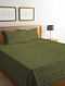 Green Handwoven Cotton Bedcover with Pillow Covers (Set of 3)