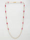Pink White Beaded Mask Chain Cum Necklace