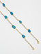 Blue Gold Tone Beaded Mask Chain Cum Necklace