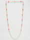 Pink White Gold Tone Beaded Mask Chain Cum Necklace
