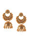 Gold Tone Temple Jhumki Earrings