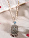 Diamond Silver Polki Necklace With Tourmaline