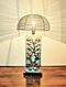Multicolored Teak Wood Handcrafted Gond Art Lamp with Metal Shade