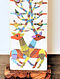 Multicolored Teak Wood Handcrafted Gond Art Lamp with Metal Shade