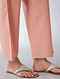 Pink Cotton Pants with Zari Work