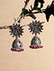 Ruby Tribal Silver Jhumki Earrings