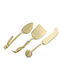 Gold Tone Bird And Flower Design Cheese Set (Set of 3)