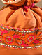 Orange Handcrafted Embroidered Silk Potli
