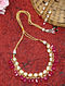 Pink Gold Tone Kundan Necklace With Earrings
