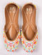 Multicolored Hand Embroidered Beaded Crepe Leather Juttis
