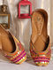 Multicolored Hand Embroidered Crepe Leather Juttis