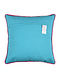 Blue Crewel Embroidered Cotton Cats Cushion Cover (L-18in,W-18in)