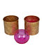 Gold And Pink Metal Gandhara Votive (D-3.5in, H-3.5in)