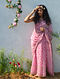 Pink  Block Printed Chanderi Silk Saree 