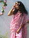 Pink  Block Printed Chanderi Silk Saree 