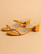 Mustard Handcrafted Faux Leather Block Heels