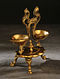 Brass Twin Parrot Lamp (L- 6.2in, W- 3.5in, H- 7.5in)