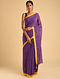Purple Soof Embroidered Ponduru  Cotton Saree
