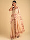 Off White Sozni Embroidered  Tussar Silk Saree