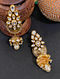 Gold Tone Kundan Jhumki Earrings