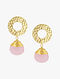 Pink Gold Tone Earrings